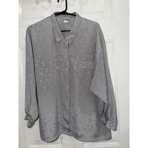 Vintage Koret Career Geometric Jacquard Button Up Blouse